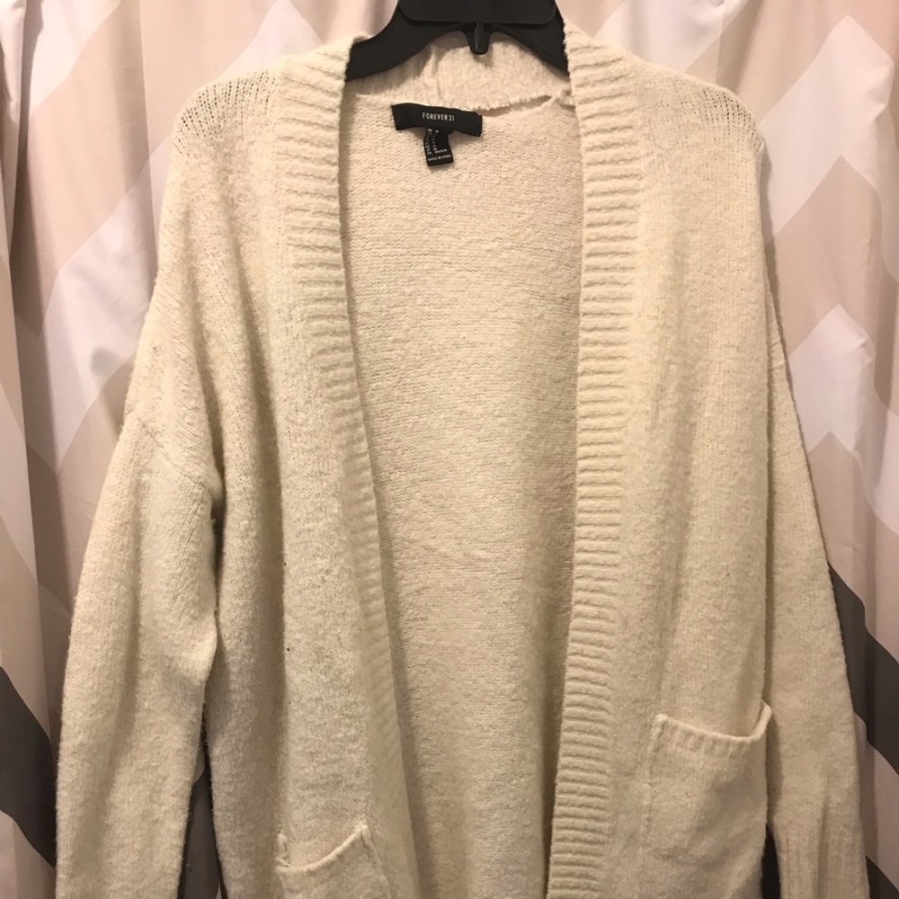 Forever 21 Cream Coloured Oversized Cardigan
